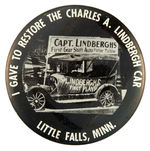 FIRST SEEN BUTTON FOR CONTRIBUTORS TO RESTORE LINDBERGH'S CAR.