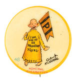 YELLOW KID BUTTON NO. 48 WITH PRINCETON PENNANT.