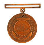 NAVY GOOD CONDUCT MEDAL WITH ENGRAVED NAME AND 1886 DATE.