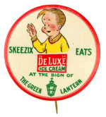 "SKEEZIX" ICE CREAM AND RESTAURANT ENDORSEMENT RARE BUTTON.