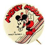 "MICKEY MOUSE" ON SKIS LITHO COMPLETE WITH RARE BACKPAPER.