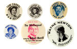 INTERESTING GROUP OF RECORDING ARTISTS' FAN CLUB BUTTONS.