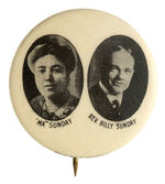 REVEREND AND "MA" SUNDAY RARE JUGATE BUTTON.