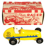 "MARX MECHANICAL PLASTIC RACER WITH SPARKS" BOXED WINDUP TOY.