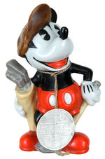 "GOLFER MICKEY" MOUSE TOOTHBRUSH HOLDER WITH TAG BY MAW OF LONDON.