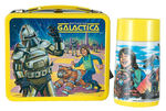 "BATTLESTAR GALACTICA" METAL LUNCHBOX WITH THERMOS AND TAG.