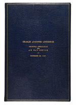 CHARLES LINDBERGH'S PERSONAL APPLICATION FOR AIR MAIL SERVICE TWICE-SIGNED DOCUMENTS DEC. 28, 1925.