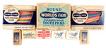 "WORLD'S FAIR" 1939 GROUP OF TOOTHPICK BOXES AND SUGAR CUBES.