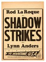 “THE SHADOW STRIKES” THEATER HAND-OUT.