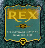 “REX” 1920S WATER HEATER PROMOTIONAL TIN BANK.