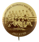 BEAUTIFUL SEPIA REAL PHOTO OF "COLLINSVILLE BASE BALL CLUB 1909."