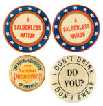 PROHIBITION GROUP OF FOUR BUTTONS.