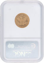 $5 LIBERTY HEAD 1892 GOLD HALF EAGLE NGC MS62.