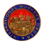 "INTERNATIONAL WORKERS ORDER" LAPEL STUD FOR COMMUNIST-AFFILIATED GROUP.