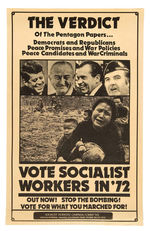 SOCIALIST WORKERS 1972 POSTER REFERENCING THE PENTAGON PAPERS.