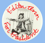 LILI TOMLIN CLASSIC "EDITH ANN FOR PRESIDENT" BUTTON FROM THE HAKE COLLECTION.