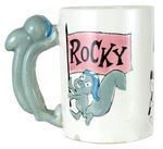 "ROCKY & HIS FRIENDS" MUG WITH ROCKY HANDLE.