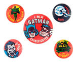 BATMAN PARTIAL SET OF VENDING MACHINE BUTTONS FROM HAKE COLLECTION & CPB.