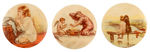 PAINTINGS AS BUTTONS WITH CIRCA 1898 CAMEO PEPSIN GUM BACKPAPERS FROM HAKE COLLECTION & CPB.