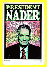 NADER 2000 POSTER PAIR INCLUDING ARTIST-SIGNED LIMITED EDITION.