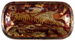 “ASK FOR CARNATION CIGARS” STORE COUNTER GLASS CHANGE TRAY/PAPERWEIGHT.