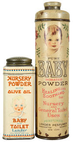 EARLY BABY POWDER TIN PAIR.