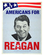 REAGAN 1980 CARDBOARD POSTER PAIR FROM YAF AND AMERICANS FOR REAGAN - JESSE HELMS CHAIRMAN.