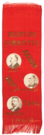 McKINLEY-ROOSEVELT-GEORGE NASH 1899 AKRON OHIO TRIGATE RIBBON.