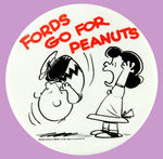 OUR FIRST-SEEN PEANUTS CHARACTERS ADVERTISING FORD CARS BUTTON.