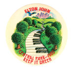 "ELTON JOHN CENTRAL PARK - 1980" EXCEPTIONAL CONCERT BUTTON FROM LEVIN COLLECTION.