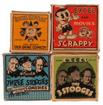 EXCEL JOLLY THEATER 16MM PROJECTOR WITH 3 STOOGES FILMS.