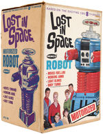 "LOST IN SPACE MOTORIZED ROBOT" BOXED COLOR VARIETY REMCO TOY.