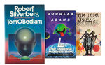 SCIENCE FICTION AUTHORS POUL ANDERSON/DOUGLAS ADAMS/ROBERT SILVERBERG SIGNED BOOK TRIO.