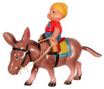 COWBOY ON HORSE/COWBOY WITH GUNS/BOY RIDING DONKEY WIND-UP LOT.