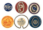 SCARCE BICYCLE PINBACKS AND SPECIALTY NOVELTIES.