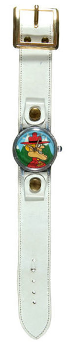 RARE "DUDLEY DOO RIGHT" 17 JEWEL WATCH WITH HAND-PAINTED DIAL.