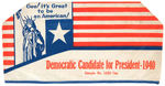 “RE-ELECT ROOSEVELT” 1940 CLOTH AND CARDBOARD HAT PAIR.