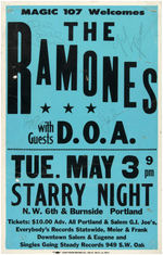 THE RAMONES BAND-SIGNED CONCERT POSTER.