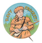 EXCEPTIONALLY COLORFUL "DAVY CROCKETT" BUTTON FROM HAKE COLLECTION.