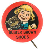 “BUSTER BROWN SHOES” CHOICE MULTICOLOR BUTTON.