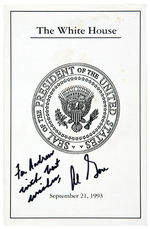 AL GORE SIGNED 1993 WHITE HOUSE PROGRAM.