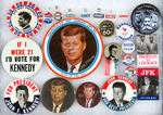 JOHN KENNEDY CAMPAIGN COLLECTION OF 21 PIECES.