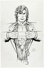 SUPERMAN TIE ORIGINAL ART BY KERRY GAMMILL.