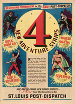 "ST. LOUIS POST-DISPATCH" NEWSPAPER COMIC SECTION WITH SUPERMAN ADVERTISEMENT.