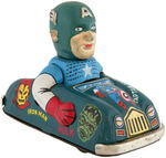 MARVEL SUPERHERO CAR CAPTAIN AMERICA FRICTION CAR BY MARX.