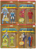 DC SUPERHEROES AND BATMAN SET OF 16 CARDED ACTION FIGURES.