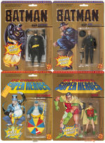 DC SUPERHEROES AND BATMAN SET OF 16 CARDED ACTION FIGURES.