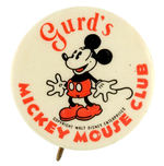 "MICKEY MOUSE CLUB" RARE MEMBER'S BUTTON FROM CANADIAN SOFT DRINK MAKER.