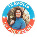 "TRAVOLTA FOR PRESIDENT" FULL COLOR LITHO FROM 'KOTTER' ERA FROM HAKE COLLECTION & CPB.