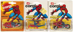 SPIDER-MAN CORGI JUNIORS CARDED LOT.